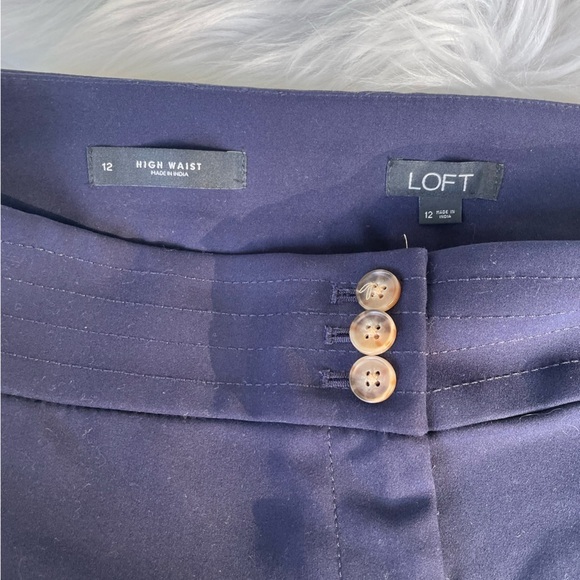 LOFT high waist triple button shorts - size 12 - navy blue - Picture 7 of 9